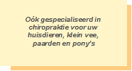 Dieren en chiropraktie